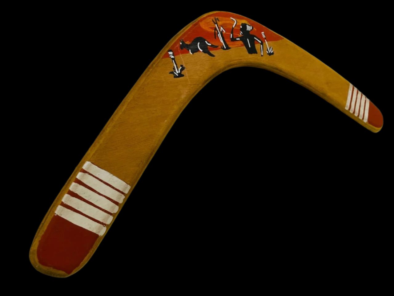 Boomerang Hand Painted Curved Aboriginals Australia Throwing Stick