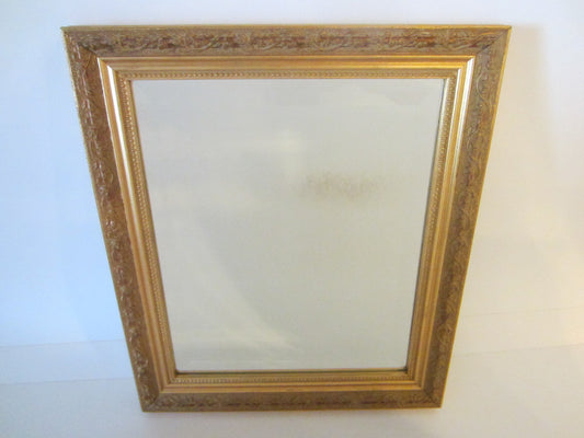 Beveled Mirror Gilt Wood Decorated Floral Ornate - Designer Unique Finds 