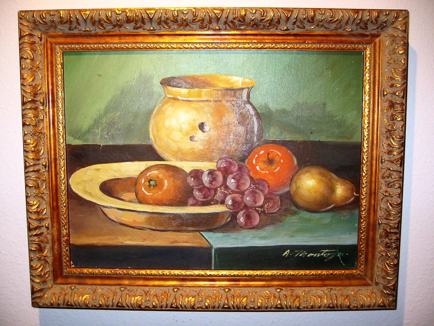 A Montoya Spanish Still Life Fruits Oil On Canvas - Designer Unique Finds 
 - 2