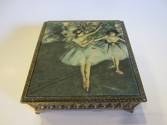 Brass Jewelry Box Danseuses En Jaune By Degas Inspiration - Designer Unique Finds 