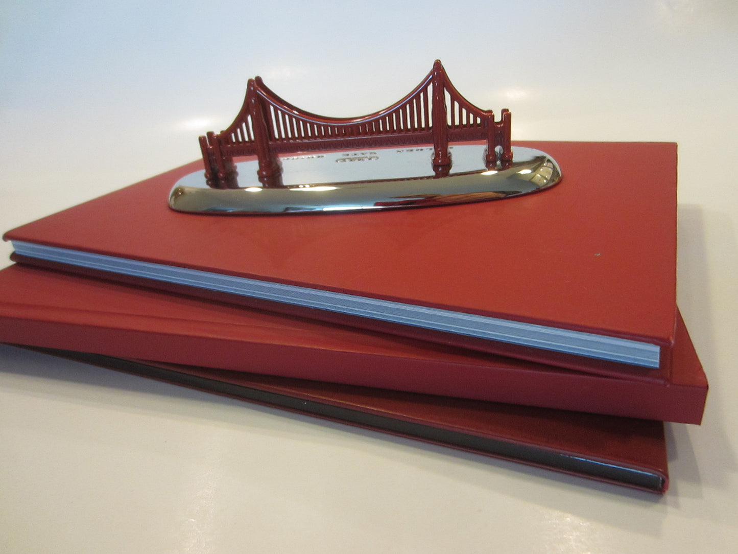 Golden Gate Bridge Monumental Red Metal Modern Statue Paperweight