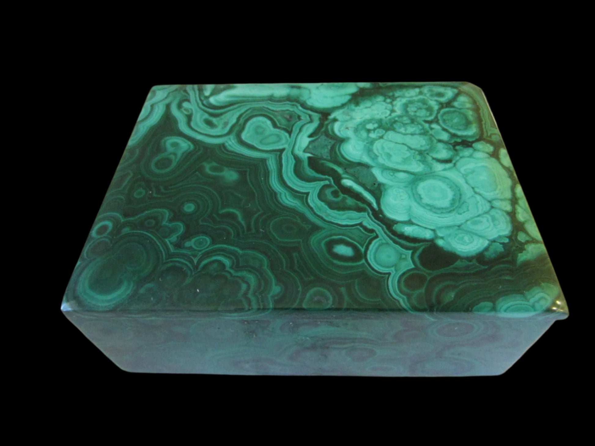 Malachite Green Stone Hand Cut Jewelry Box - Designer Unique Finds 
 - 5