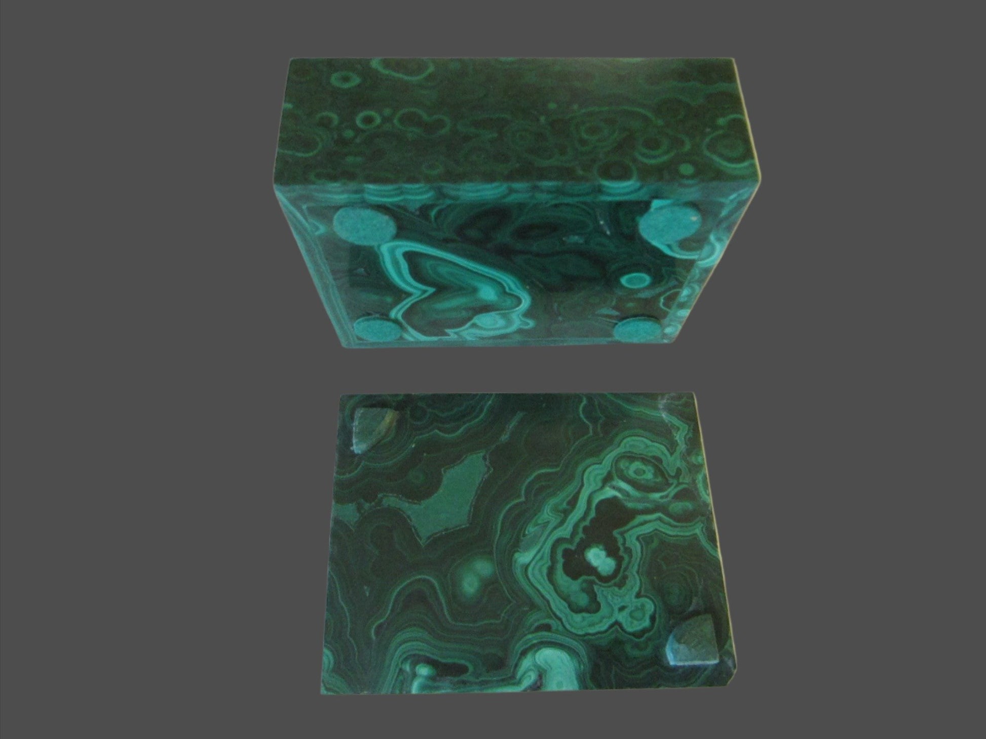 Malachite Green Stone Hand Cut Jewelry Box - Designer Unique Finds 
 - 4