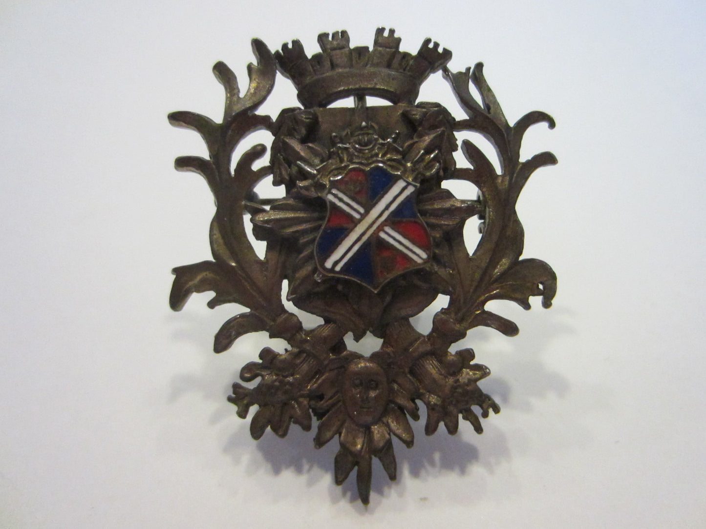 Heraldic Crowned Coat of Arm Scottish Brooch