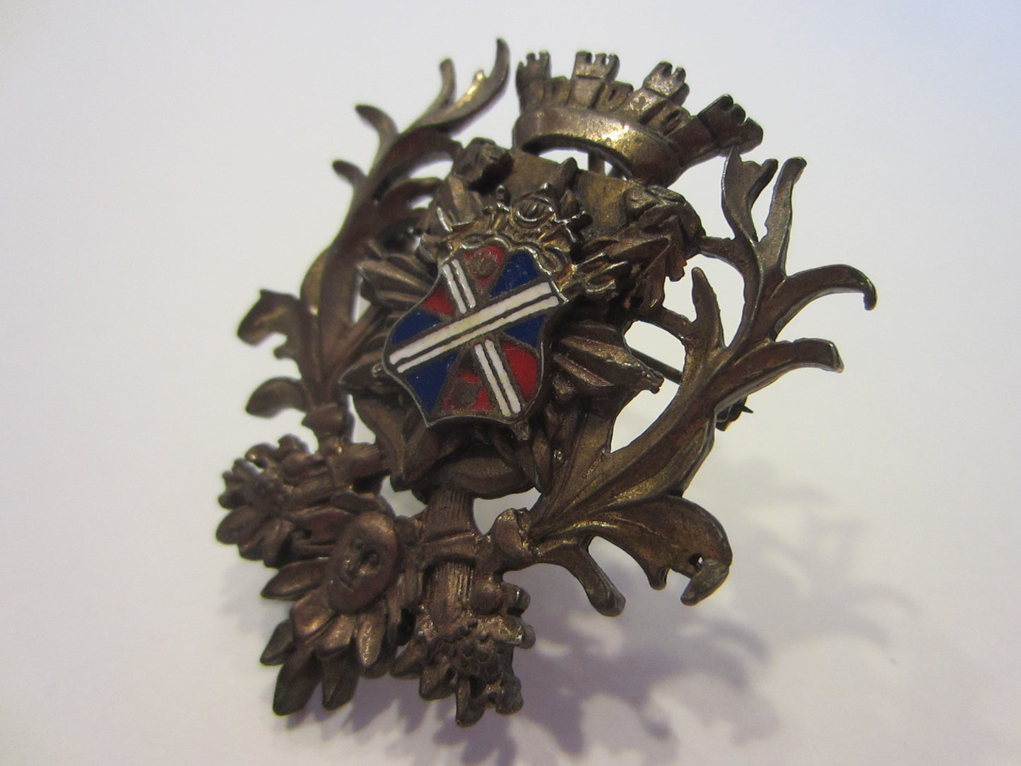 Heraldic Crowned Coat of Arm Scottish Brooch