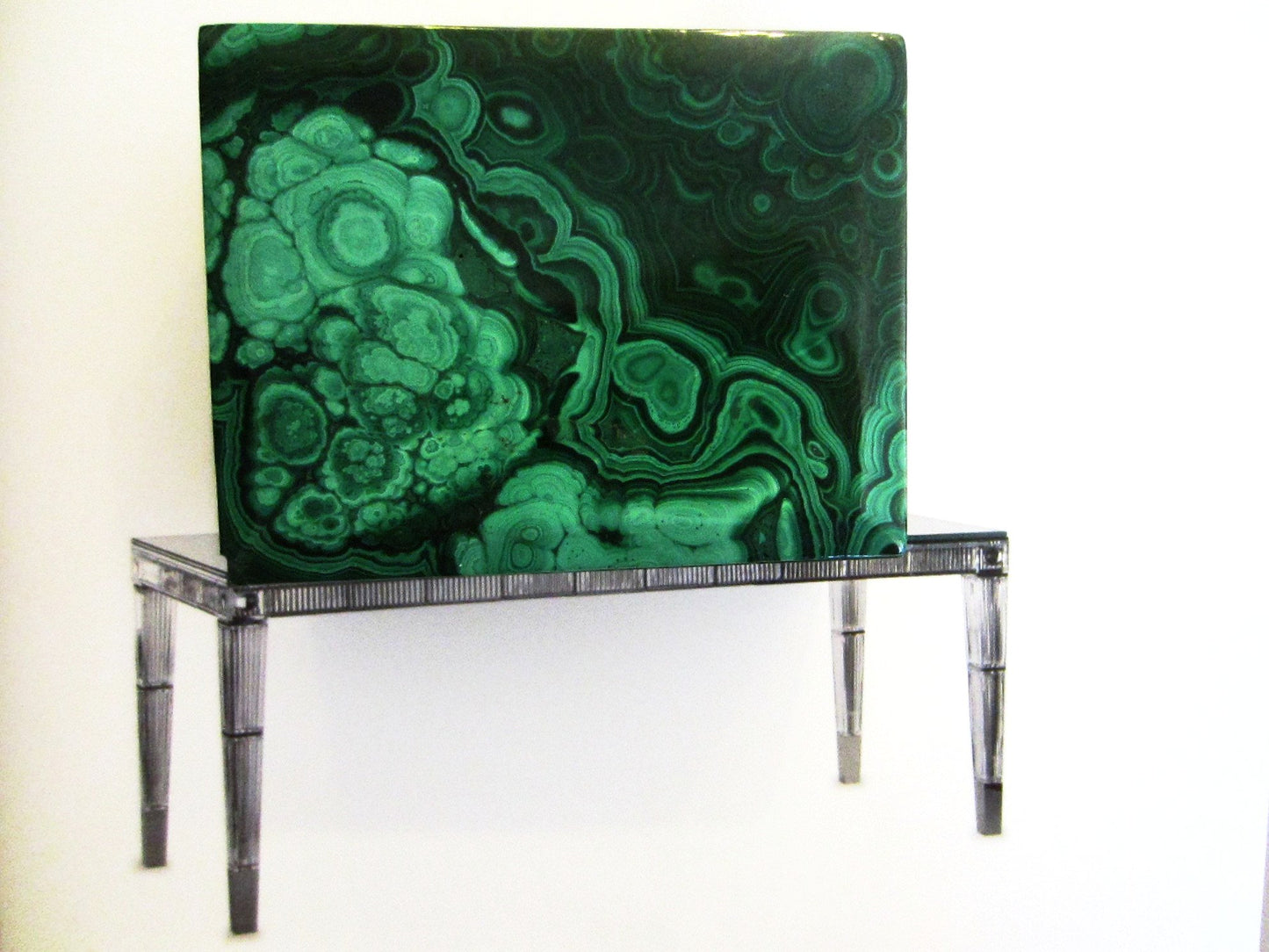 Malachite Green Stone Hand Cut Jewelry Box - Designer Unique Finds 
 - 1