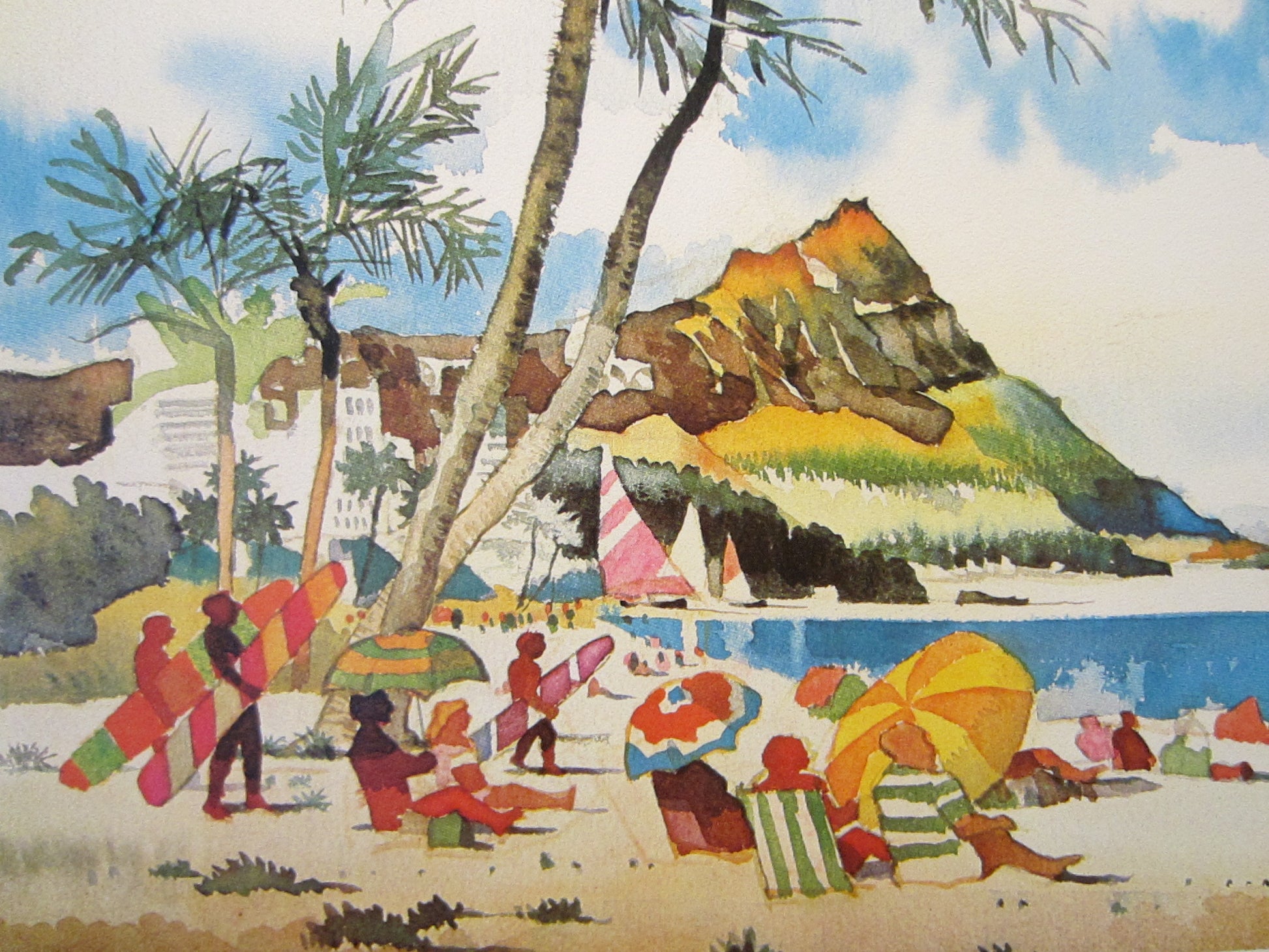 Don Kingman Diamond Head Honolulu 1970's Signed Lithograph - Designer Unique Finds 
 - 4