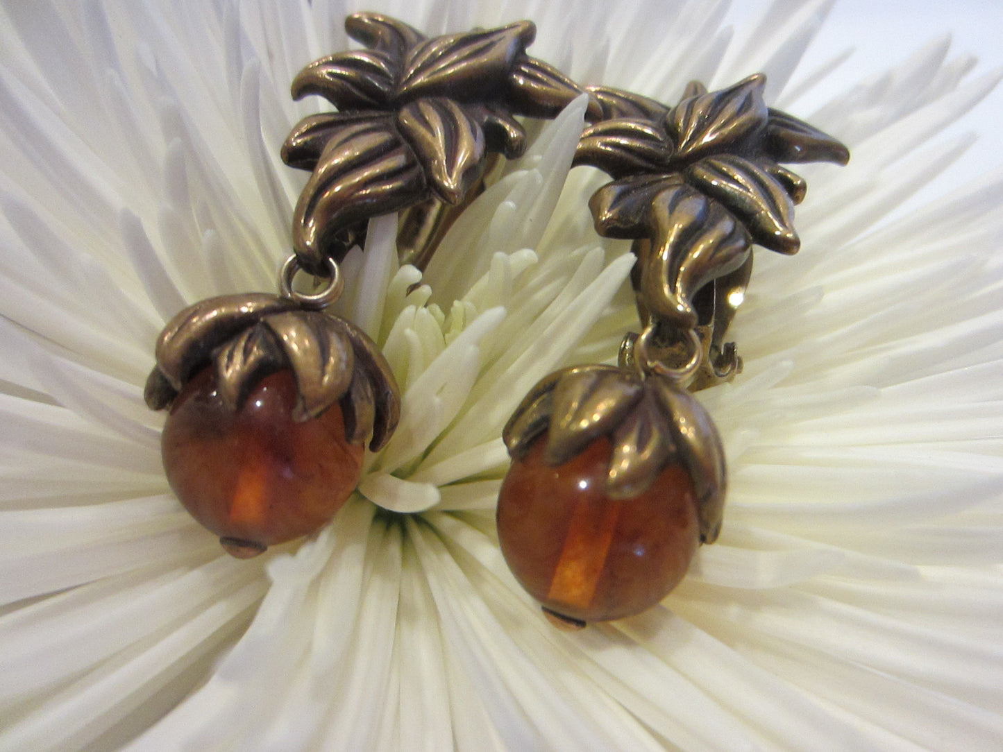 Designer Stephen Dweck Clip On Earrings Sterling Bronze Topaz Drops - Designer Unique Finds 
 - 1