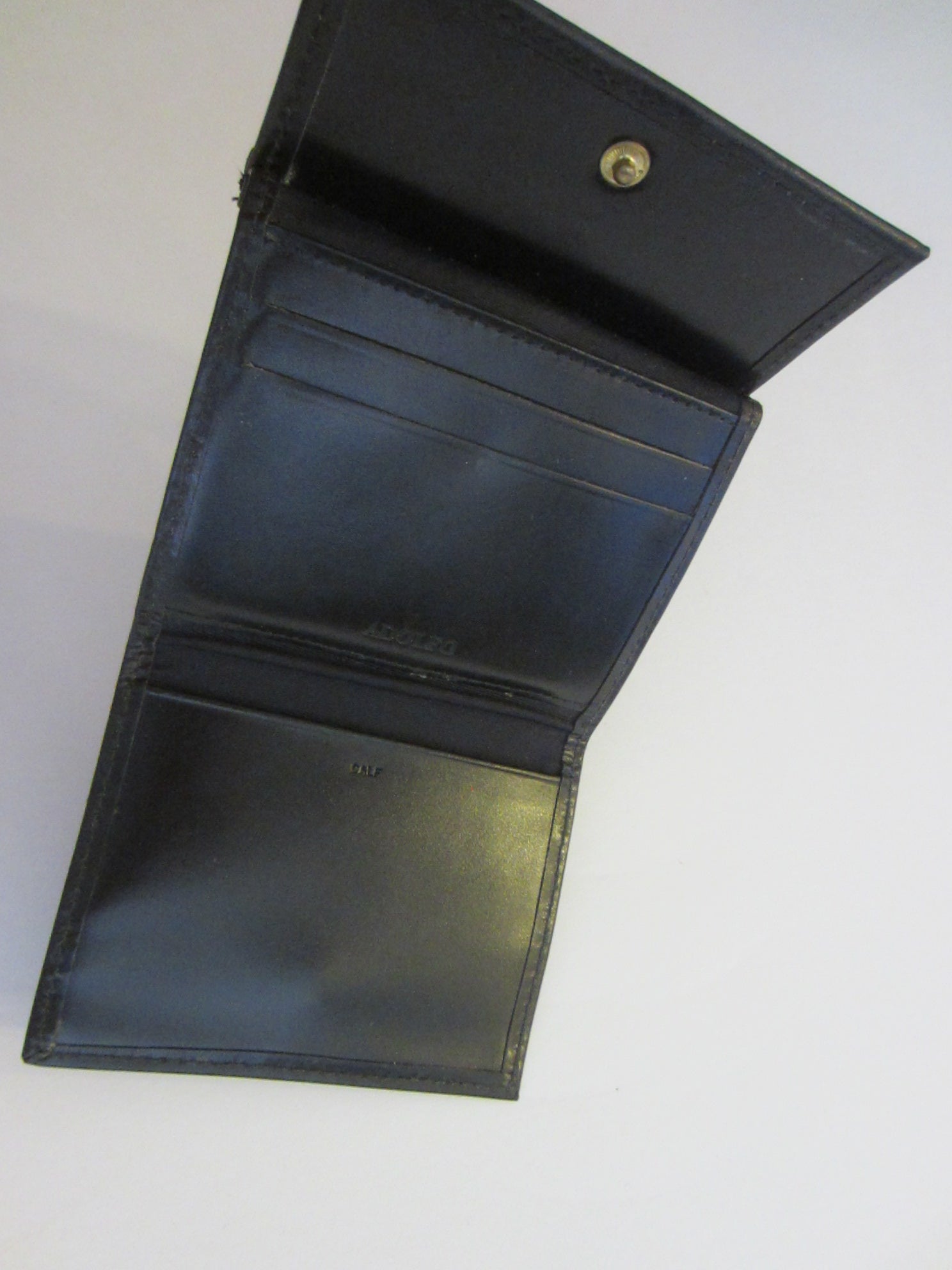 Adolfo Card Case Two Fold Snap Button Shield Mark - Designer Unique Finds 