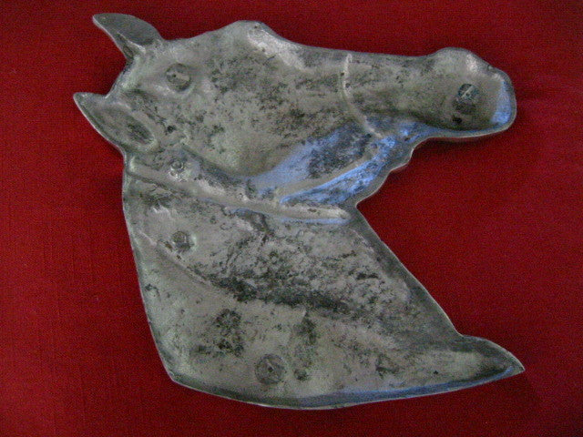 Pewter Equestrian Horse Head Wall Decor - Designer Unique Finds 