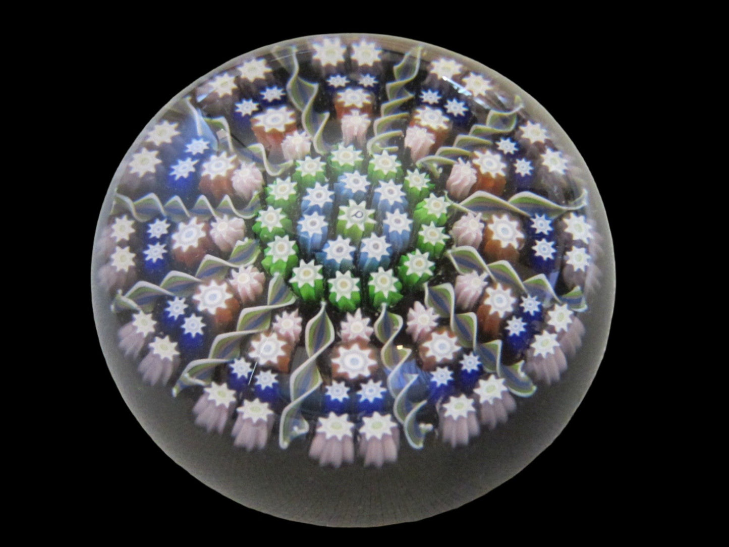 Pertshire Millefiori Glass Paperweight Signed Crieff Scotland - Designer Unique Finds 