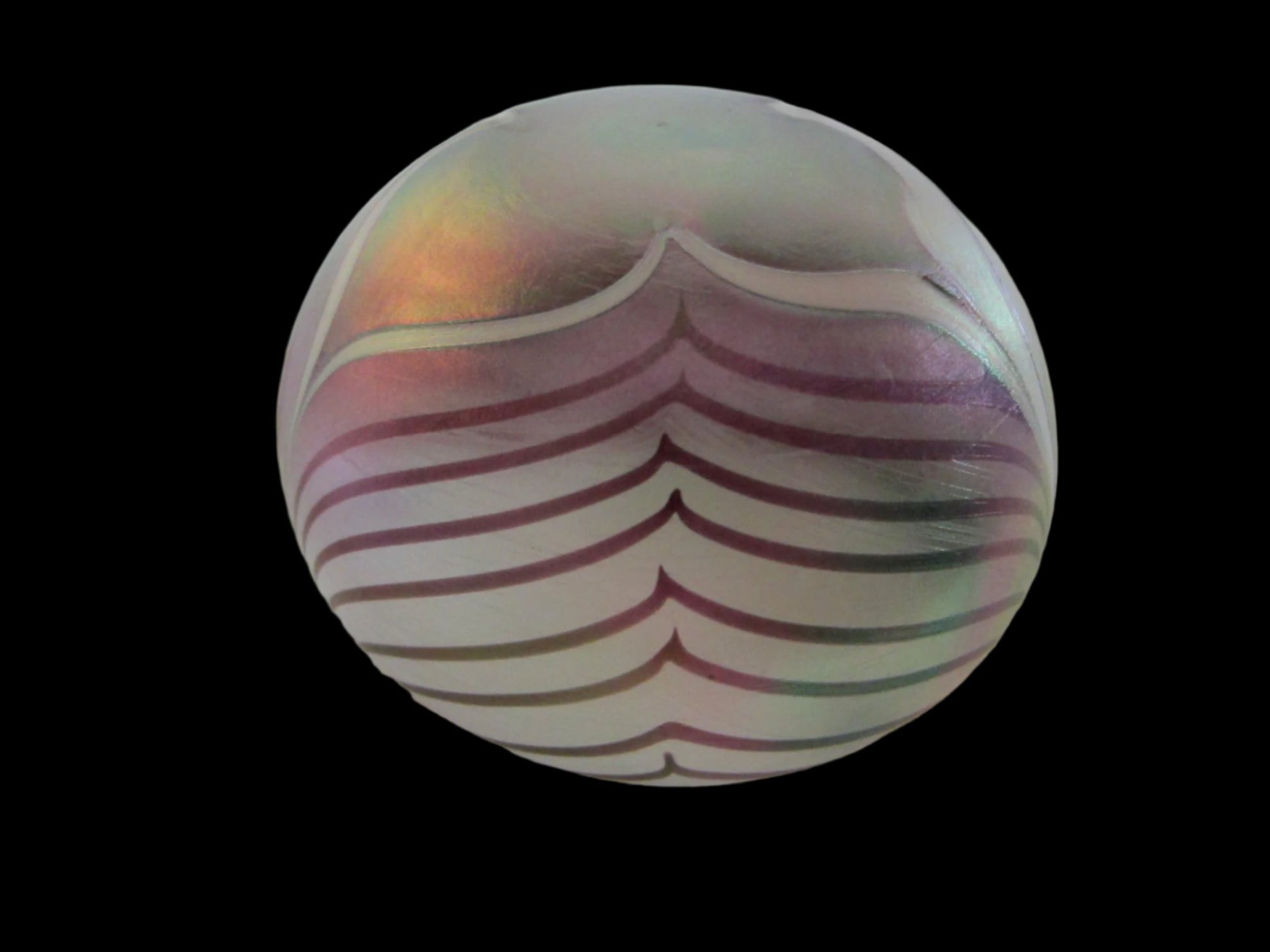 Luminous Opalescent  Glass Paperweight - Designer Unique Finds 