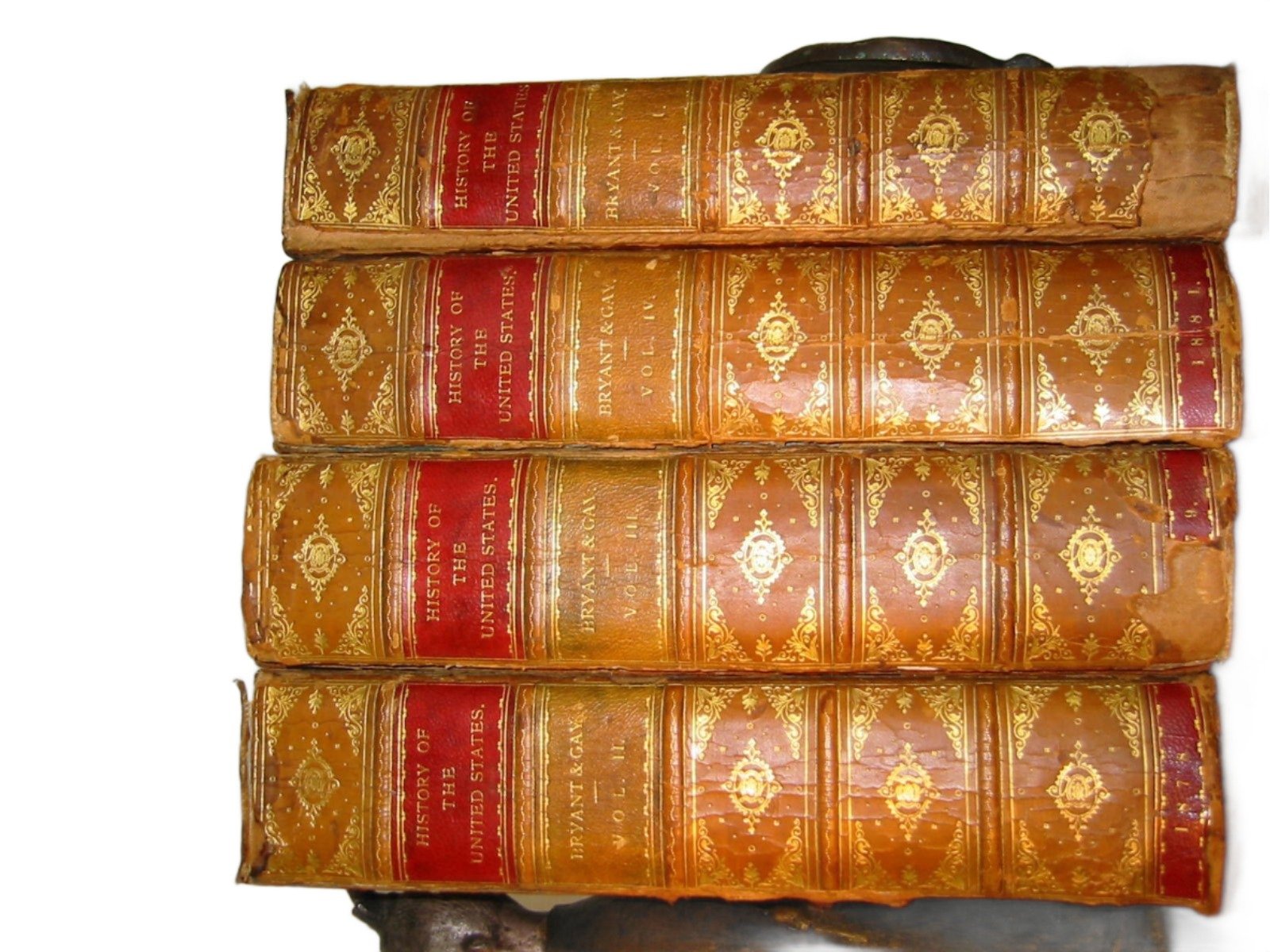 Bryants Popular History of The United States 4 Volumes Books Leather Binding - Designer Unique Finds 
 - 3