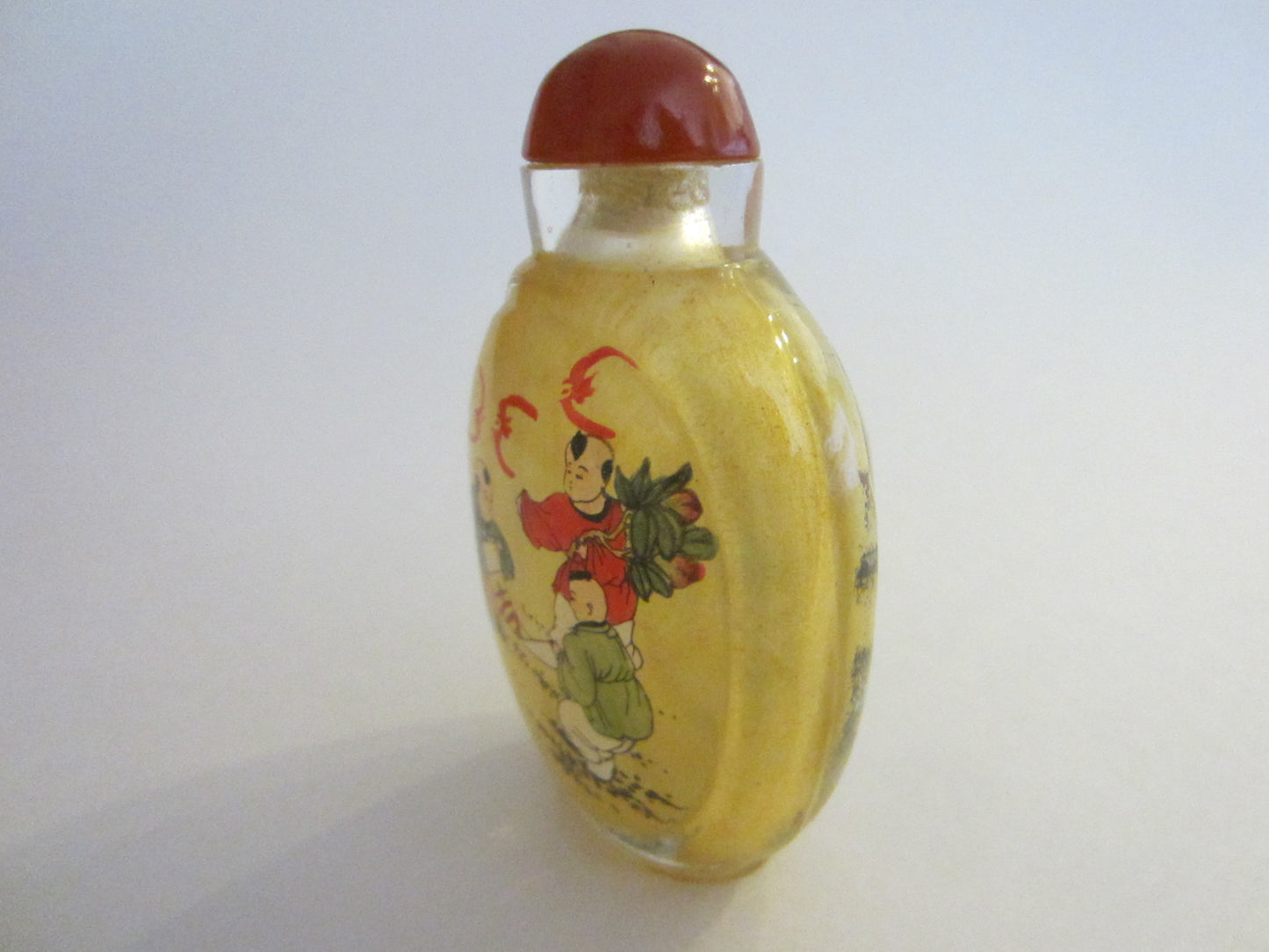 Interior Painted Glass Snuff Bottle Figures And Rabbits With Signature - Designer Unique Finds 