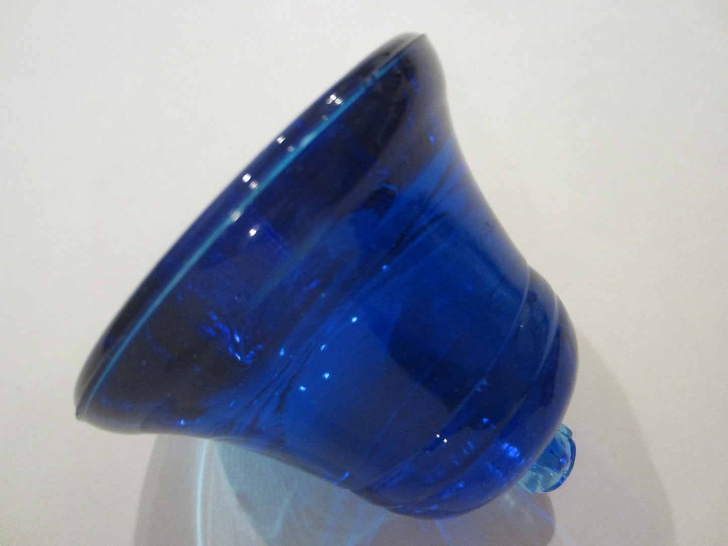 Blue Bell Pressed Glass Mid Century Modern Paperweight