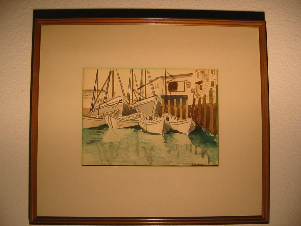 Woodburn Impressionist Newport Winning Boat Signed Watercolor ...