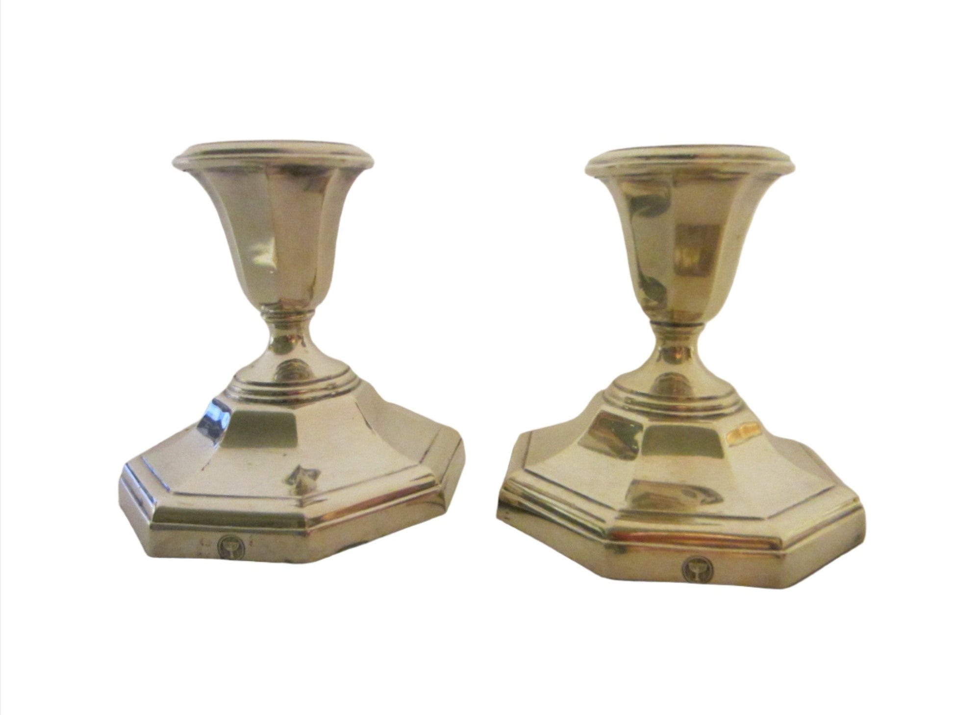 England Ellis Barker Silver Candle Holders With Hallmarks In Pair - Designer Unique Finds 
 - 2