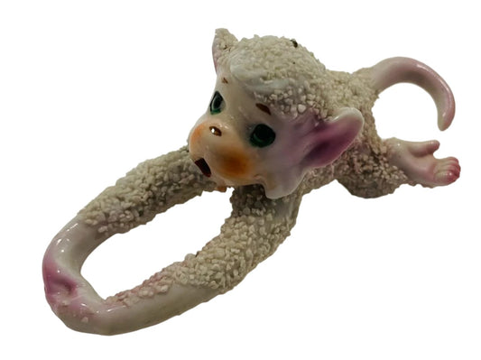 Baby Monkey Mid Century Hand Decorated Texturized Figure