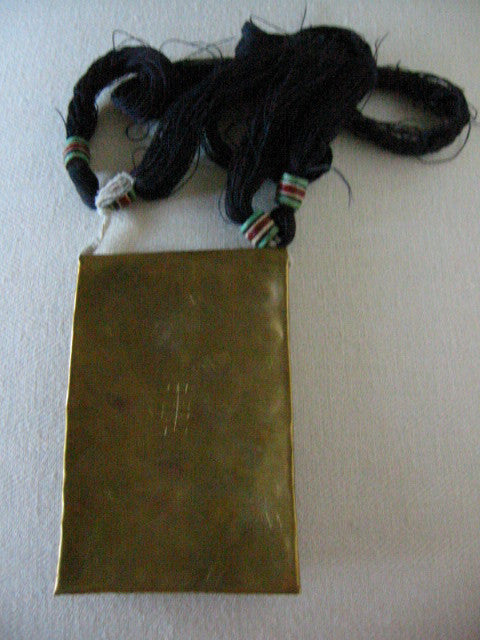 Tuareg Tcherot Amulet Pendant Tribal Necklace Signed In Etch Black Fringes - Designer Unique Finds 
 - 6