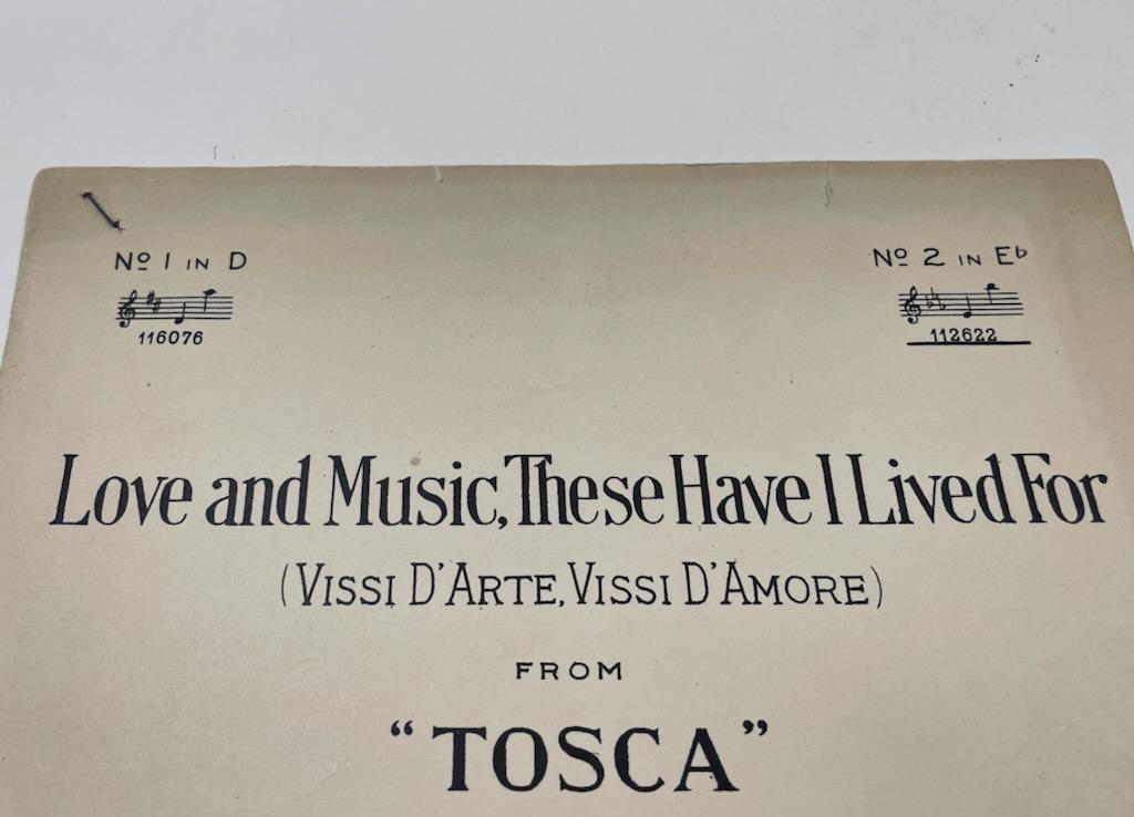 Tosca Composed Manuscripts By Giacomo Puccini Ephemera Copyright 1906 G Ricordi New York