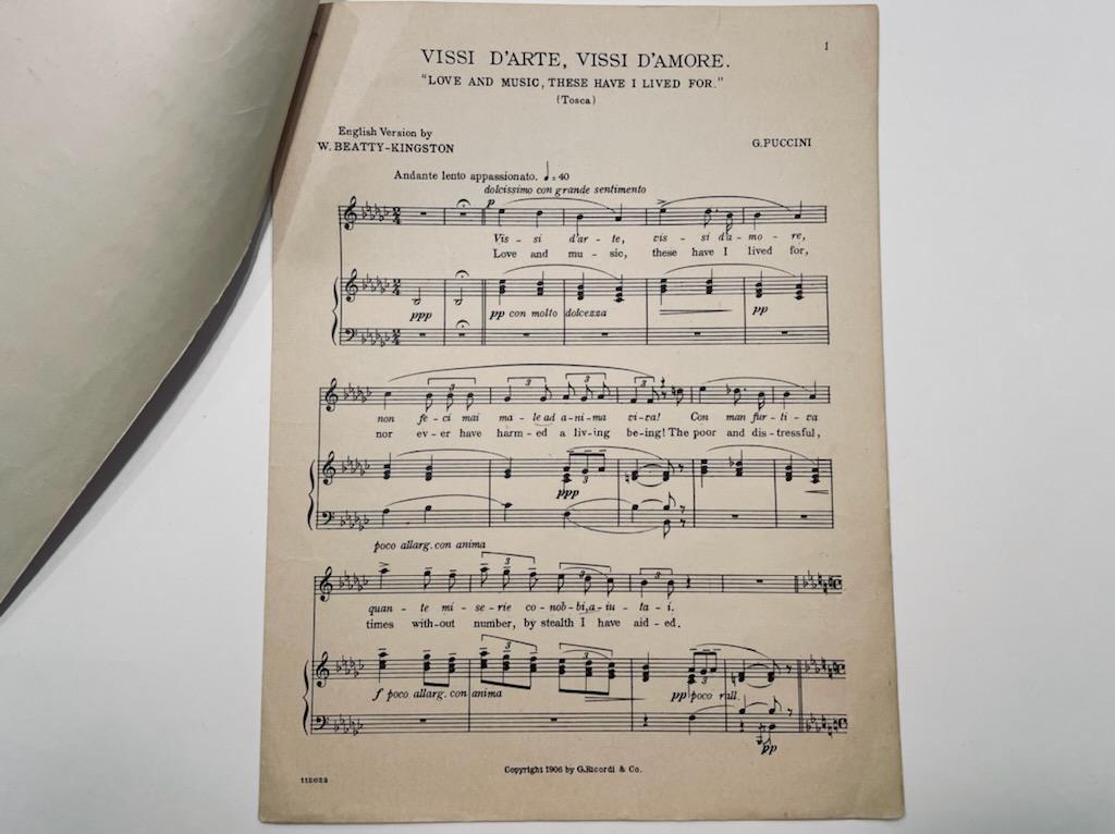 Tosca Composed Manuscripts By Giacomo Puccini Ephemera Copyright 1906 G Ricordi New York