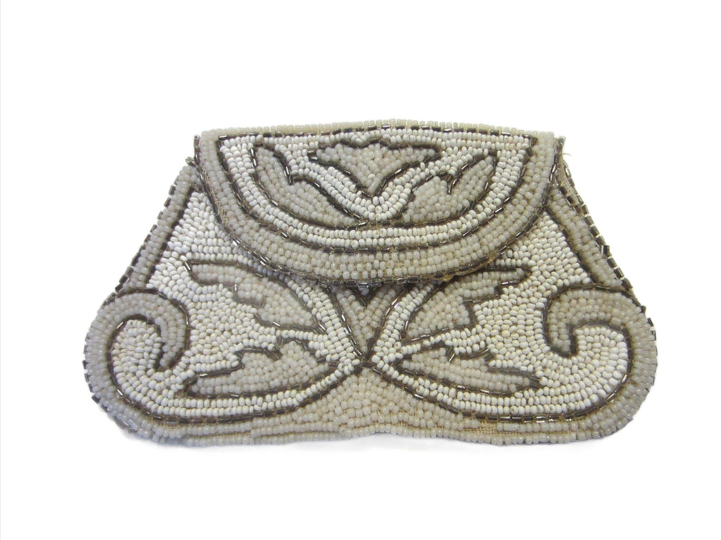 Hand Made in France Antique Art Nouveau Micro-Beaded Purse