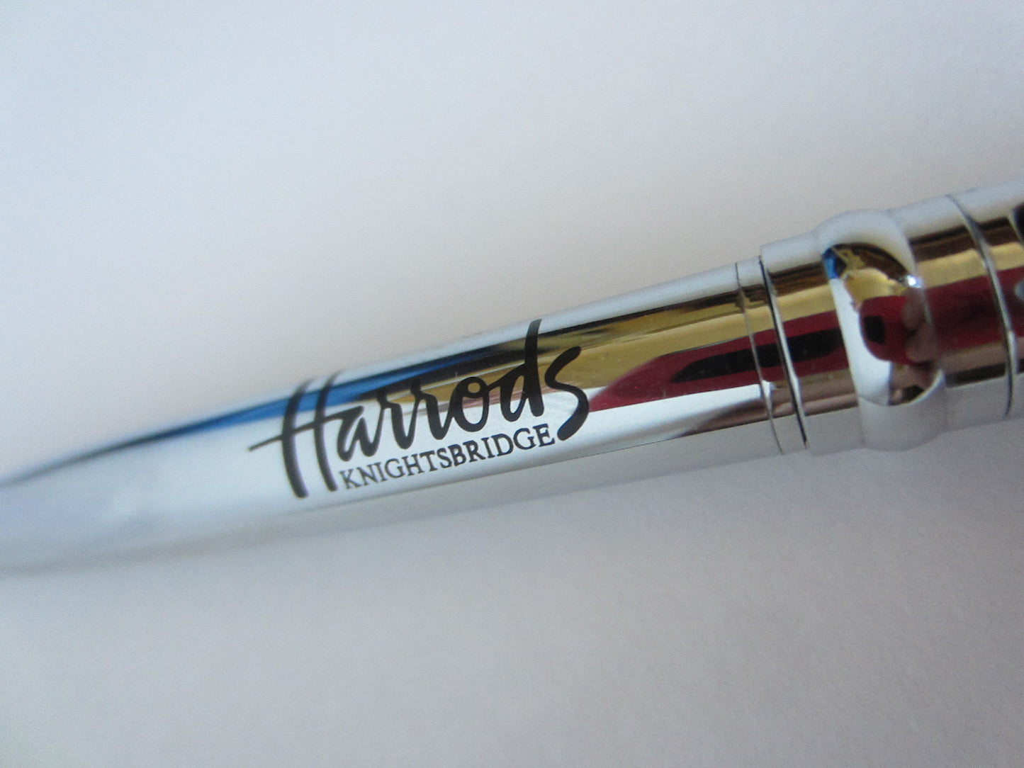 Harrods Nightsbridge England Cased Silver Metal Ball Pen - Designer Unique Finds 