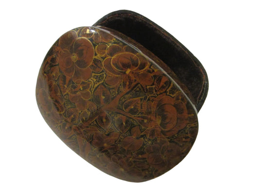 Hand Made In India Lacquer Floral Jewelry Box 