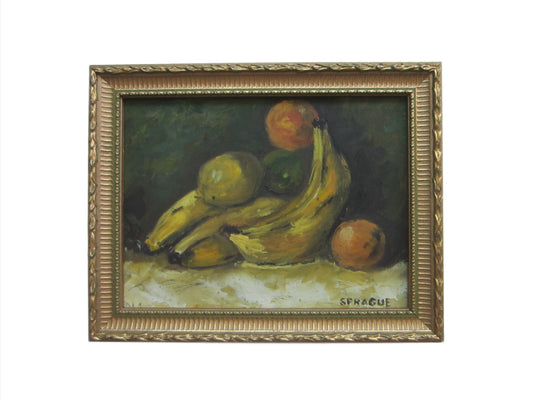 Still Life Fruits Oil On Board Signed Sprague 