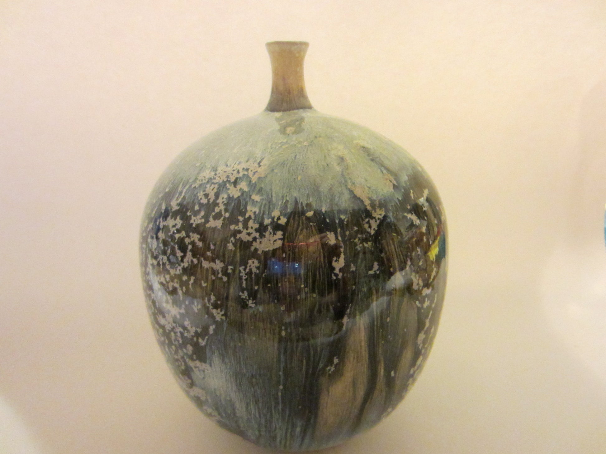 J S Cummings Studio Art Luster Bulbous Pottery Bud Vase Signed Dated 1982 - Designer Unique Finds 
 - 1