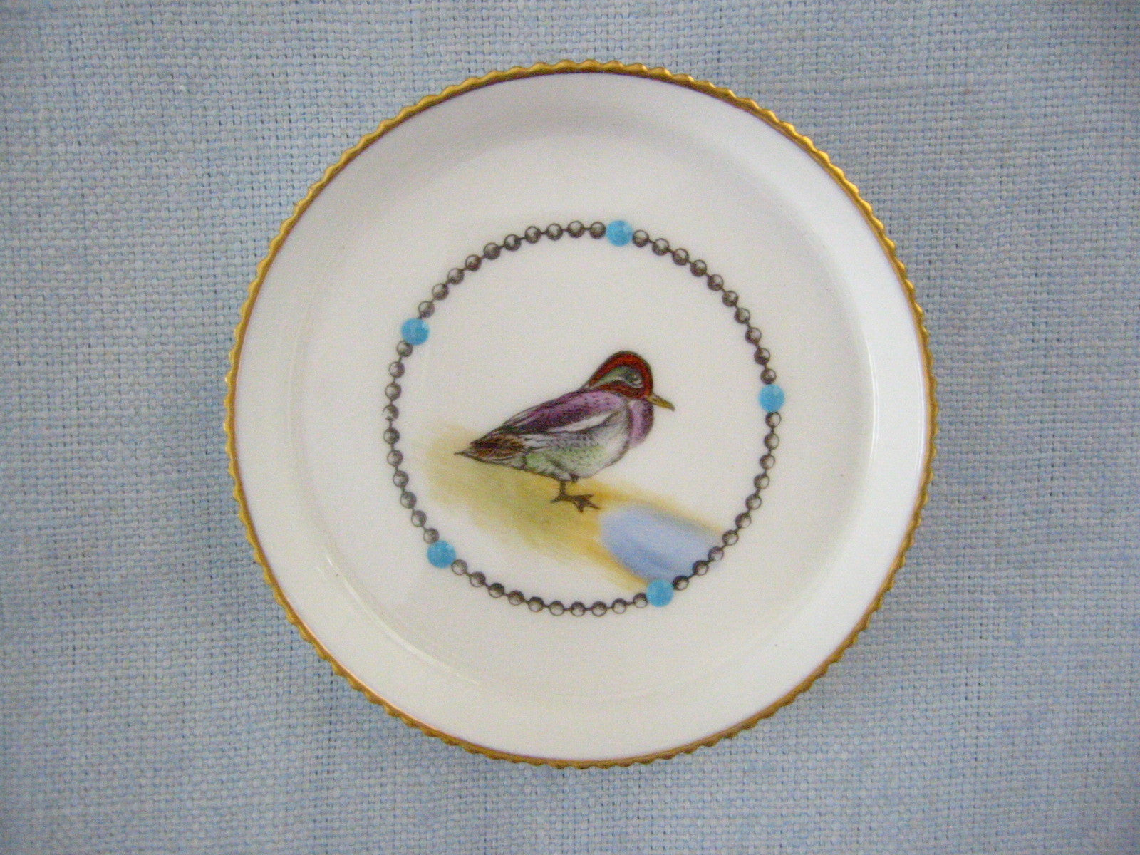 Royal Worcester Fine Bone China England Game Birds China Enameled Coasters - Designer Unique Finds 