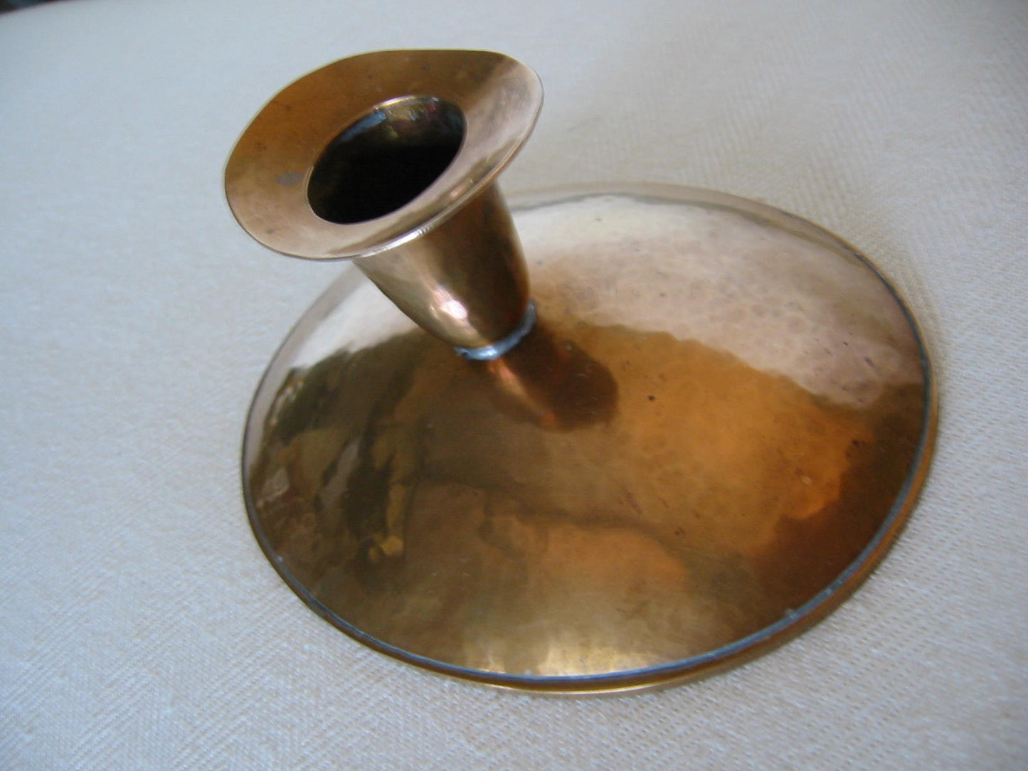 Copper Chamber Candle Holder Hand Crafted Hammered Style - Designer Unique Finds 