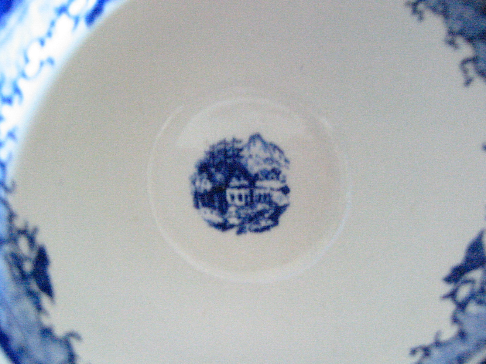 Scenic Tea Cup Saucer Marked PV France Quimper Style - Designer Unique Finds 