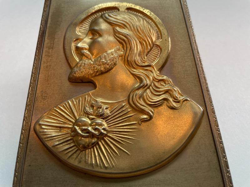 Religious Inspire Portrait Scripted Bronze Plaque