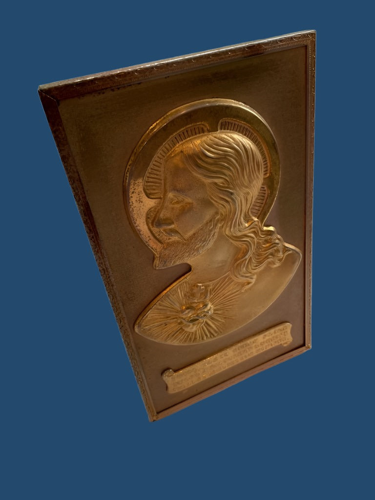 Religious Inspire Portrait Scripted Bronze Plaque