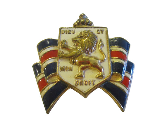 Dieu Et Mon Droit Shield Brooch By Accessocraft WW Memorabilia Hallmarks