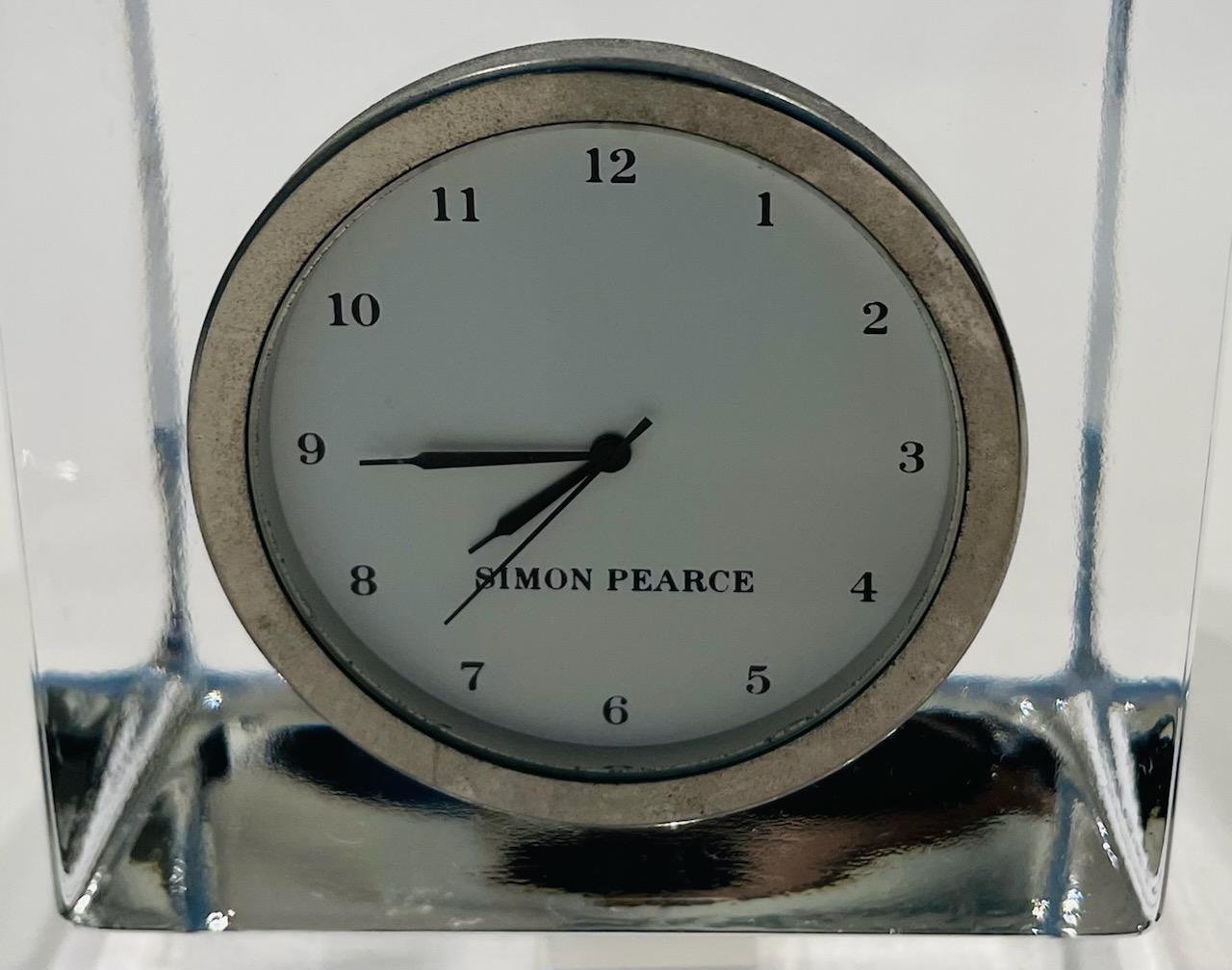 Simon Pearce Woodbury Glass Clock Monogram Exclusive