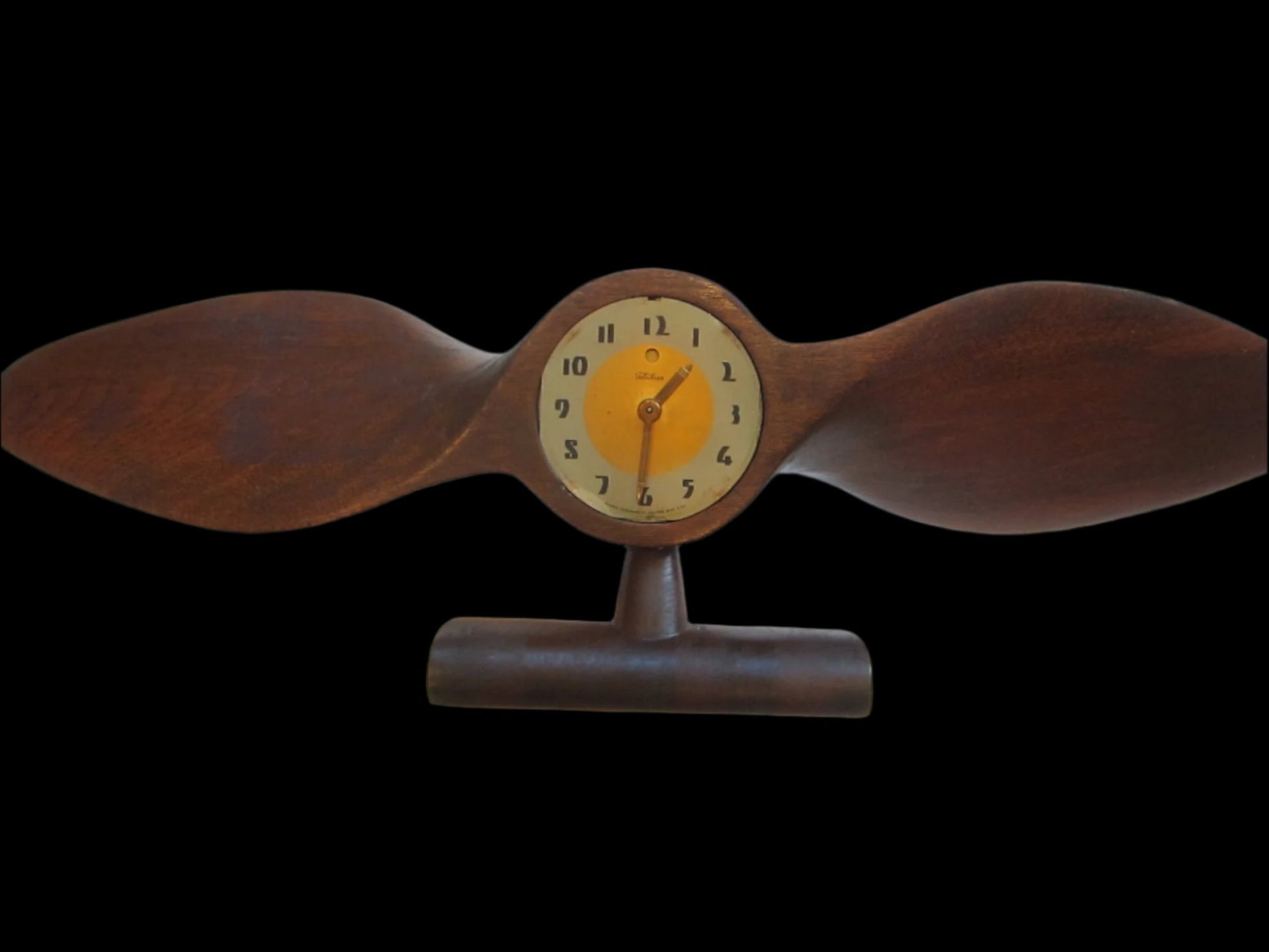 Art Deco Telechron Propeller Plug In Mahogany Decorative Clock