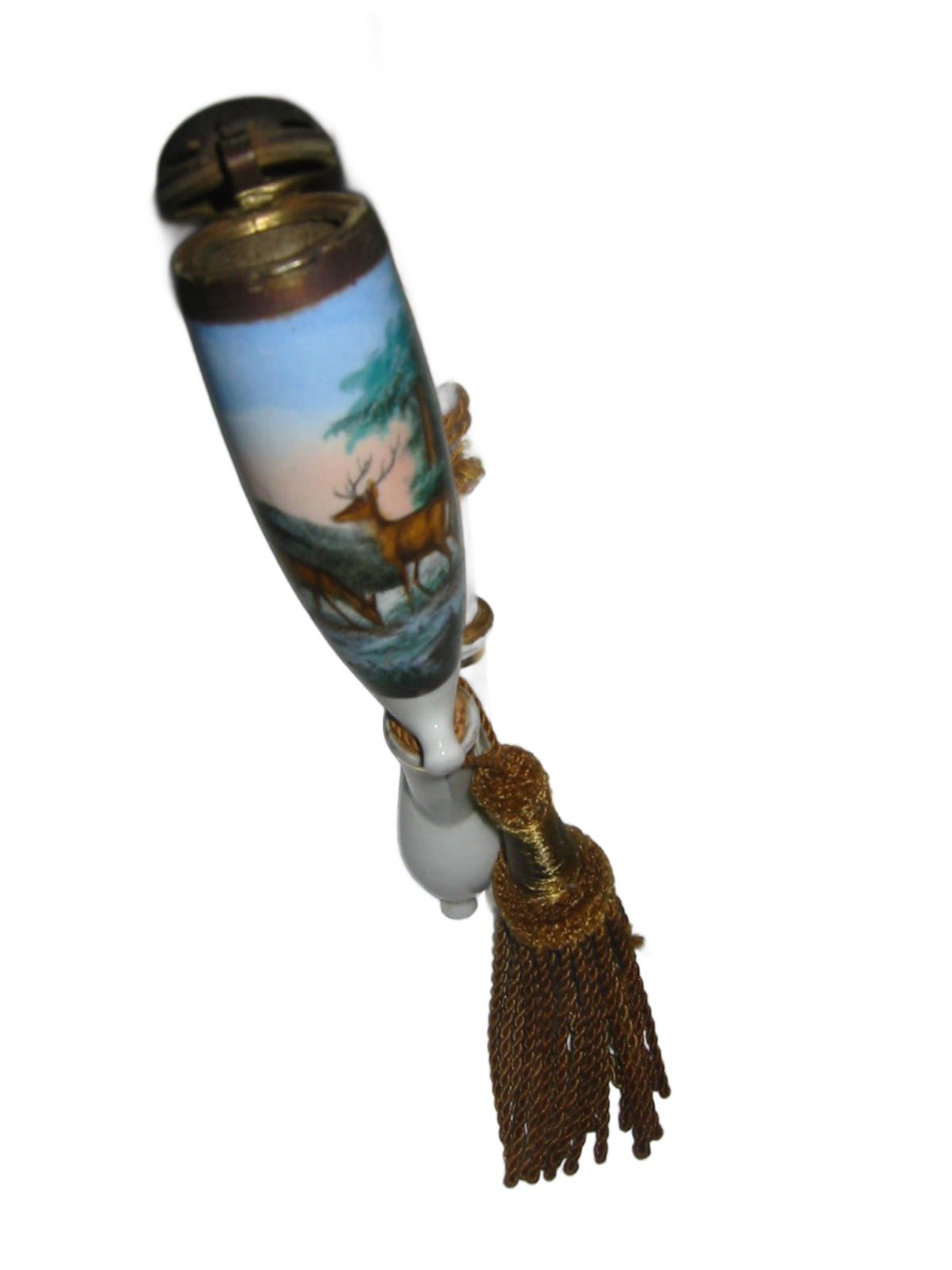 Tassel Motif Porcelain Horn Smoking Pipe Painted Elk Made In Germany - Designer Unique Finds 
 - 2