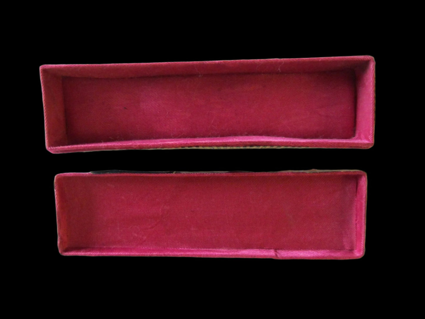 Shang Hai Bamboo Jewelry Box Red Silk Interior - Designer Unique Finds 