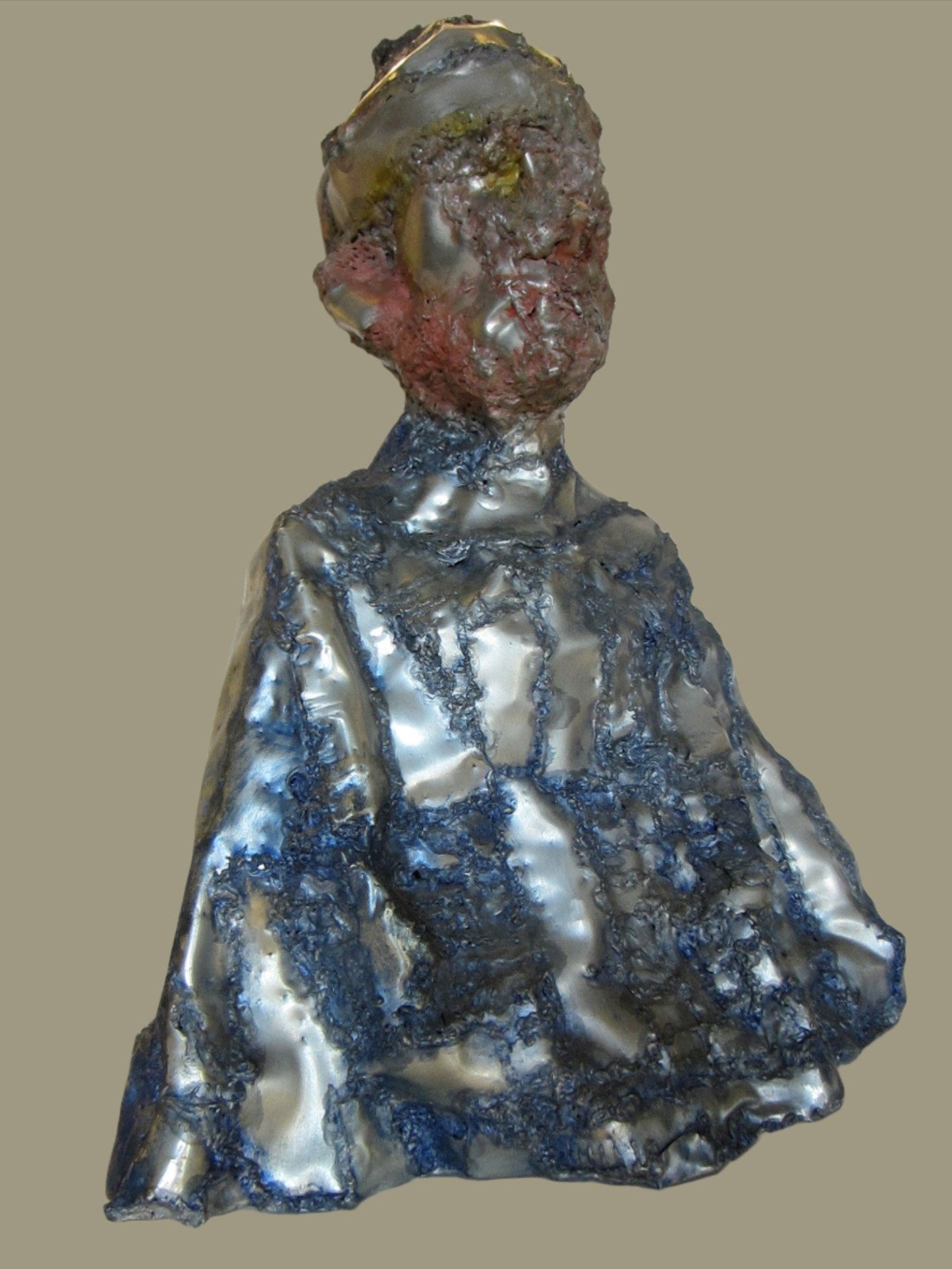 Abstract Folk Art Sculpture Aluminum Portrait Bust - Designer Unique Finds 
 - 1