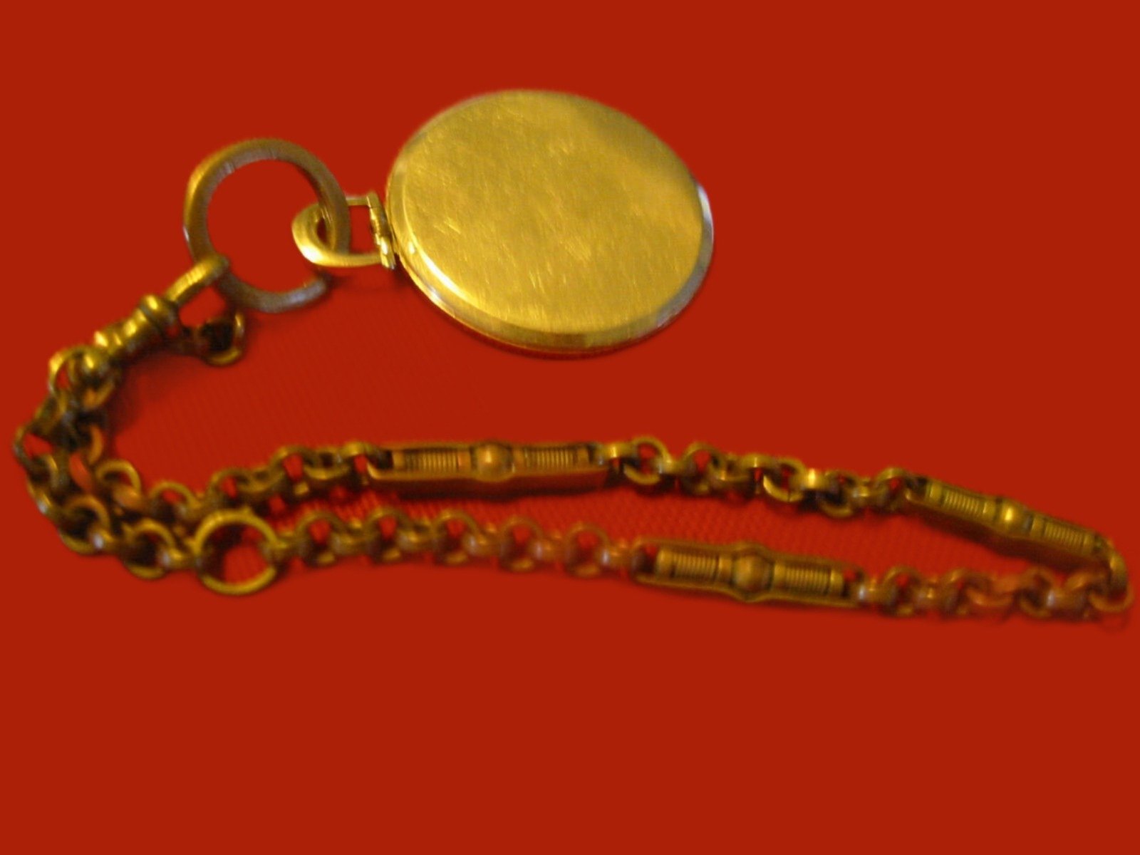 Wagner Gottlieb Victorian Brass Watch Fob Fancy Motif Link - Designer Unique Finds 