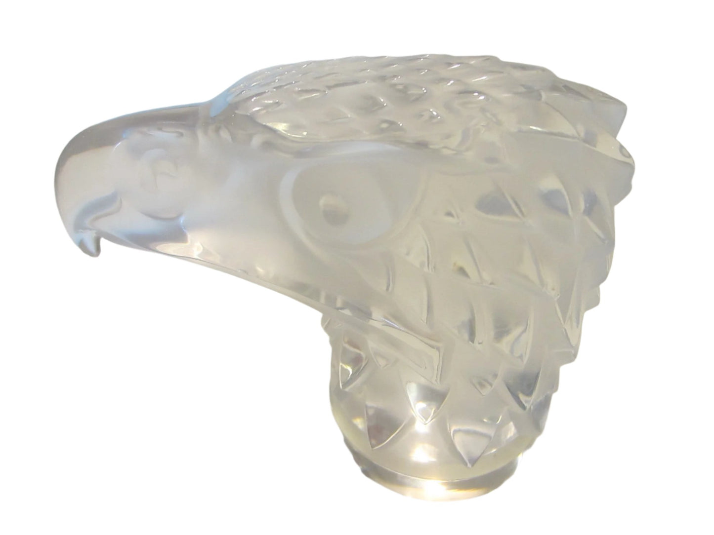 Lalique France Eagle Head Signed Crystal Mascot