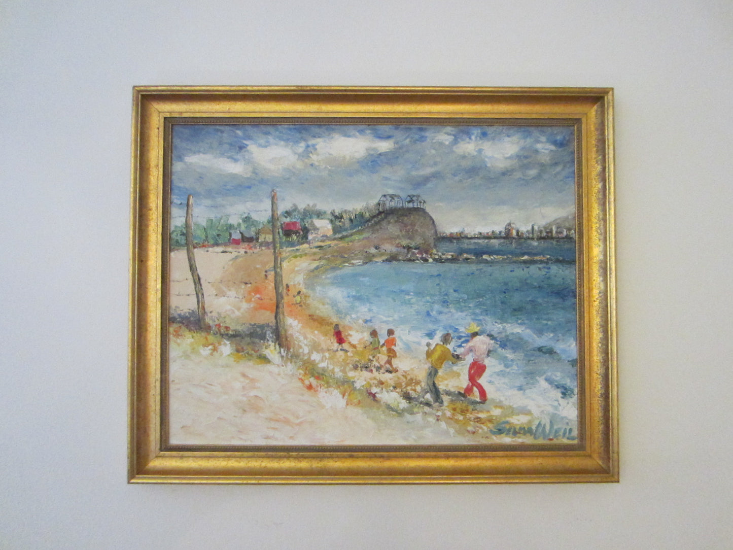 Selma Weil Untitled Impressionist Seascape Signed Oil On Board