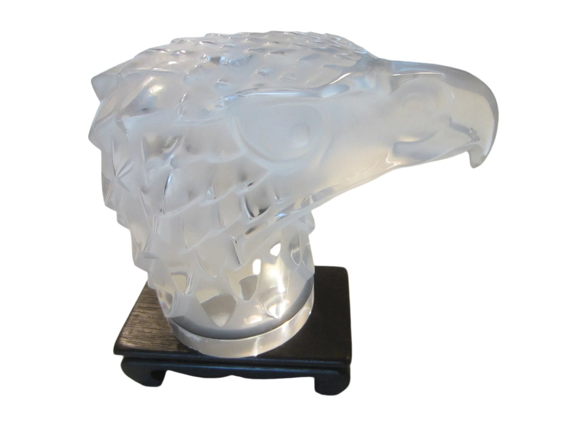 Lalique France Eagle Head Signed Crystal Mascot