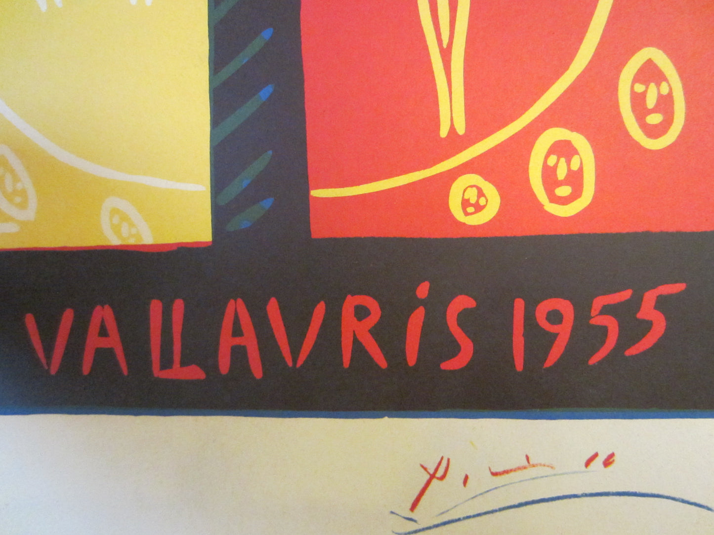 Toros En Vallauris 1955 Picasso Abstract Copy Signed Exhibition Poster