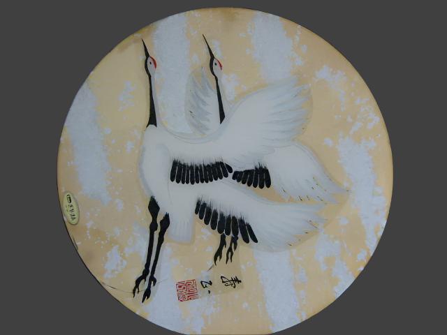 Japanese Charger By Kano Signed by Artist Decorated Flamingo Birds - Designer Unique Finds 