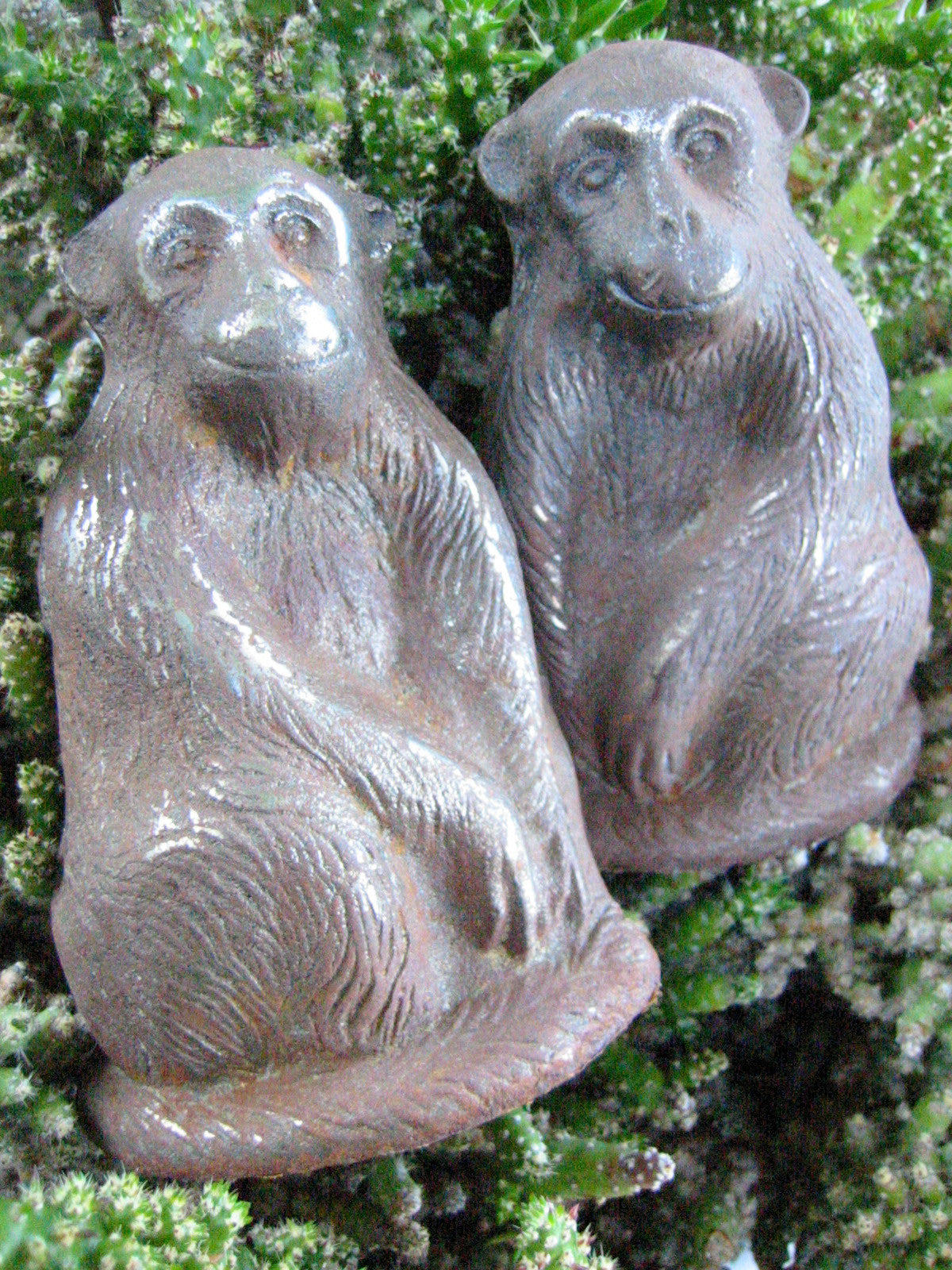 The Monkeys Cast Iron Door Stoppers Book Ends - Designer Unique Finds 