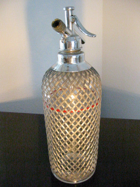 Mesh Pewter Seltzer Czech Glass Decanter - Designer Unique Finds 
