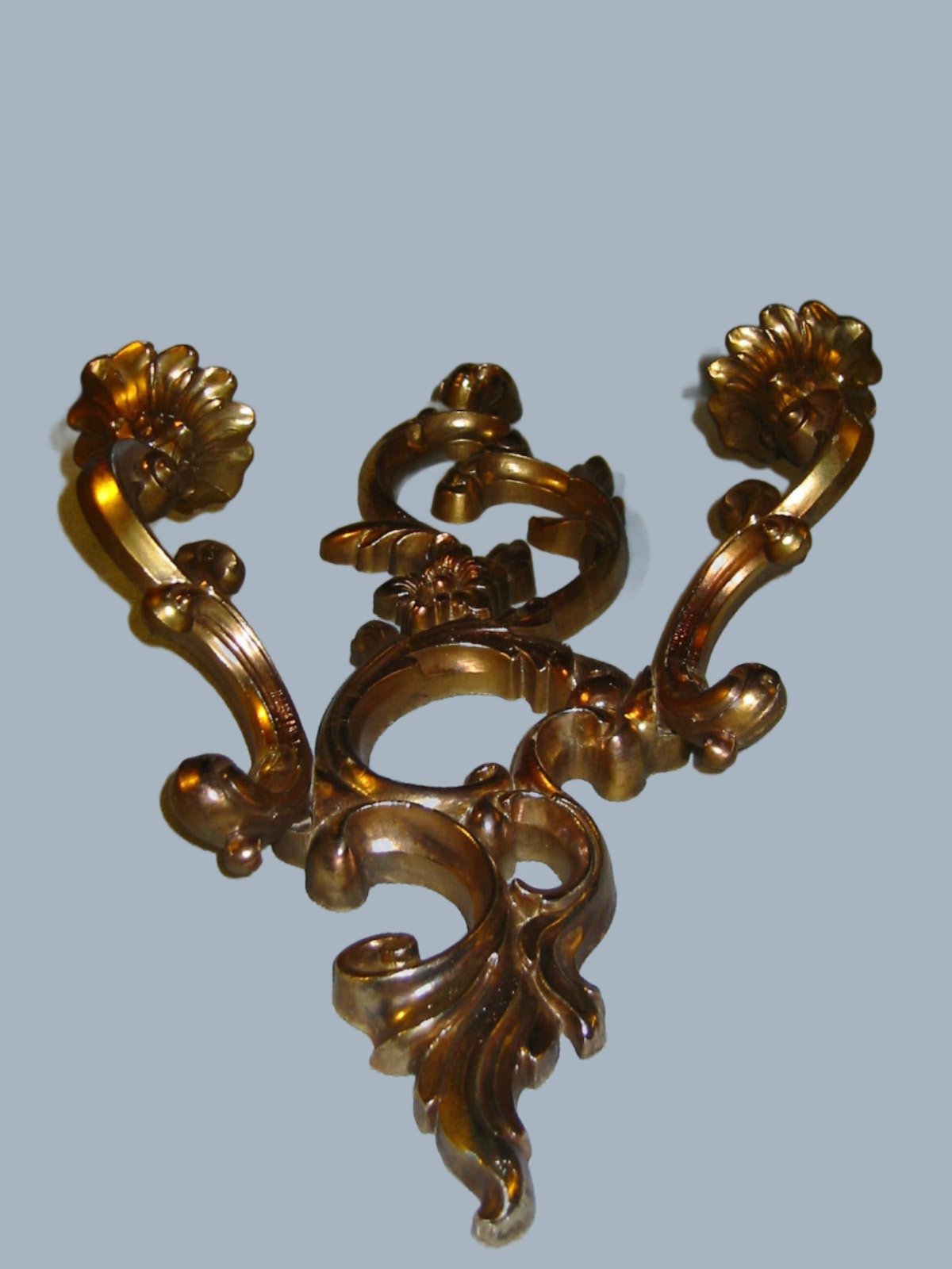 Golden Candle Wall Sconce Floral Decoration - Designer Unique Finds 